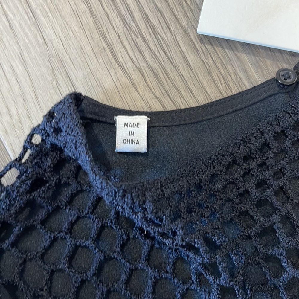 NWT A.L.C. Night Out Crochet Yoke black Dress size 0 cocktail night out - Picture 12 of 13